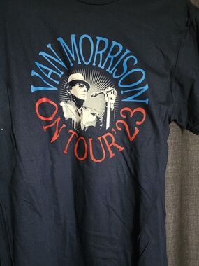 Sony Navy Blue Graphic Tee with Red and Light Blue Print